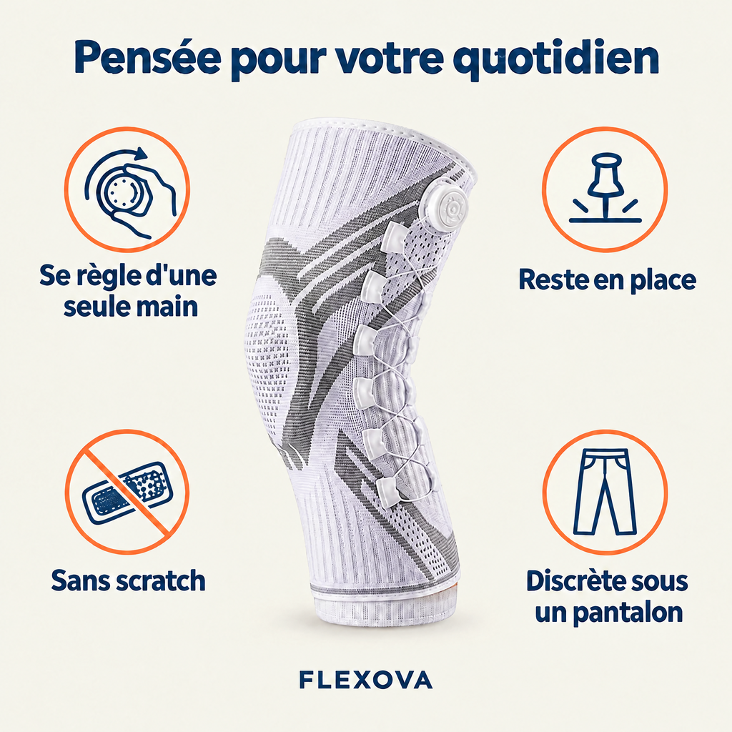 Genouillère à molette Flexova – Maintien réglable du genou